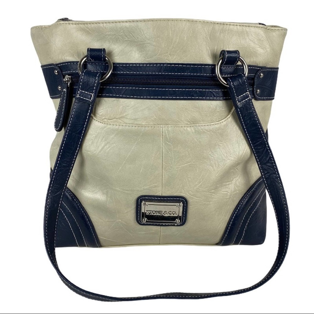 Stone & Co. Blue and Cream Bag